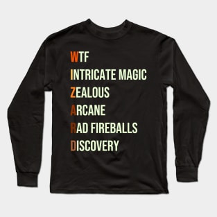 Wizard Mage Class RPG Roleplaying Dungeon Sorcerer Meme Gift Long Sleeve T-Shirt